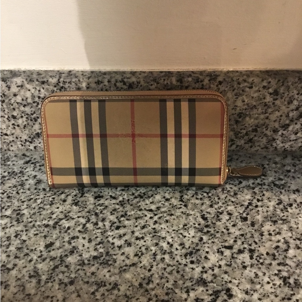 Burberry Gold and Beige Check Clutch - Picture 12 of 12
